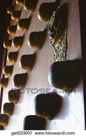 Stock Photo - Low angle view of a wooden door, China. Fotosearch