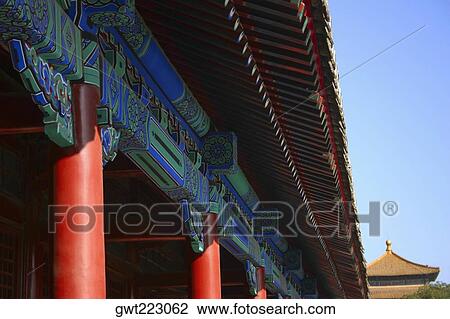 Stock Image - Low angle view of the roof of a palace, Forbidden City, Beijing, China. Fotosearch