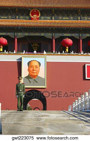 Soldier standing in front of a museum, Tiananmen Gate Of Heavenly Peace, Tiananmen Square, Beijing, China View Large Photo Image Stock Photography - Soldier standing in front of a museum, Tiananmen Gate Of Heavenly Peace, Tiananmen Square, Beijing, China. Fotosearch