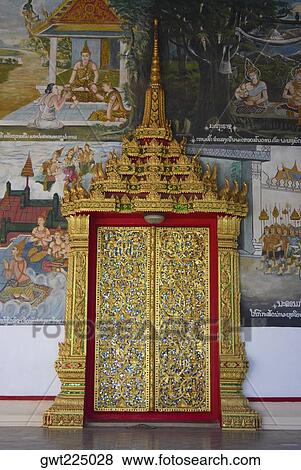 Facade of a temple, Wat Si Amphon, Vientiane, Laos View Large Photo Image Stock Photo - Facade of a temple, Wat Si Amphon, Vientiane, Laos. Fotosearch
