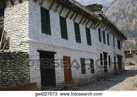 Facade of a building, Ghorapani, Annapurna Range, Himalayas, Nepal View Large Photo Image Stock Image - Facade of a building, Ghorapani, Annapurna Range, Himalayas, Nepal. Fotosearch