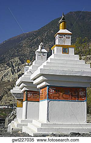 Low angle view of eyes of Buddha painted on stupas, Tadapani, Annapurna Range, Himalayas, Nepal View Large Photo Image Stock Photography - Low angle view of eyes of Buddha painted on stupas, Tadapani, Annapurna Range, Himalayas, Nepal. Fotosearch