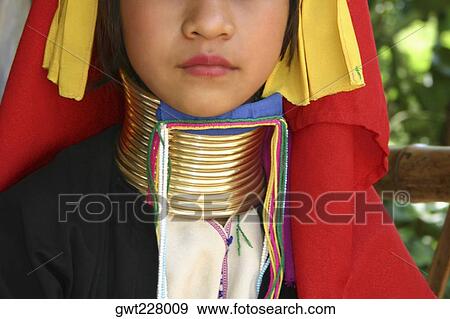 Close-up of a girl with a neckring, Chiang Mai, Thailand View Large Photo Image Stock Photo - Close-up of a girl with a neckring, Chiang Mai, Thailand. Fotosearch