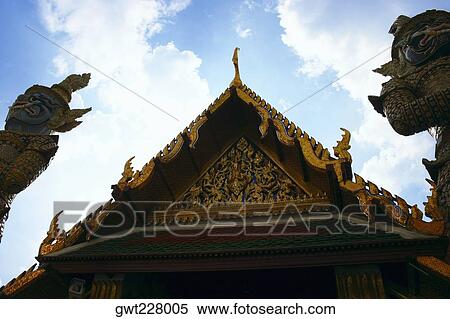 Low angle view of a temple, Ko Ratanakosin, Bangkok, Thailand View Large Photo Image Stock Photography - Low angle view of a temple, Ko Ratanakosin, Bangkok, Thailand. Fotosearch