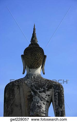 Rear view of a statue of Buddha, Ayuthaya, Thailand View Large Photo Image Stock Photo - Rear view of a statue of Buddha, Ayuthaya, Thailand. Fotosearch