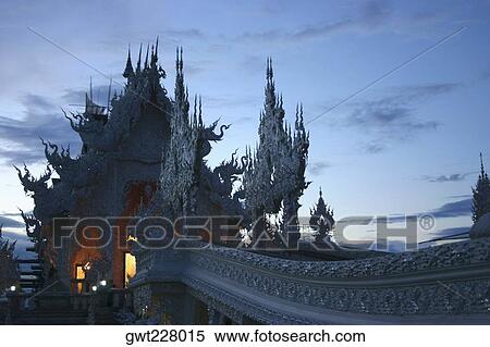 Silhouette of a temple, Wat Rong Khun, Chiang Rai, Thailand View Large Photo Image Stock Photography - Silhouette of a temple, Wat Rong Khun, Chiang Rai, Thailand. Fotosearch