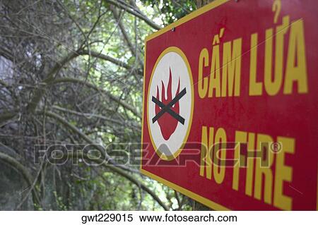 Close-up of a No Fire warning sign, Halong Bay, Vietnam View Large Photo Image Stock Photography - Close-up of a No Fire warning sign, Halong Bay, Vietnam. Fotosearch
