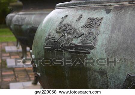 Stock Photo - Decorative urns in a row, Ho Chi Minh City, Vietnam. Fotosearch