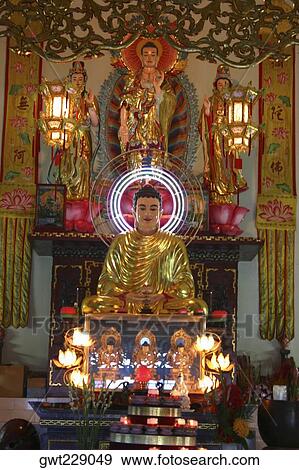 Statue of Buddha in a temple, Dong Hoi, Vietnam View Large Photo Image Stock Photo - Statue of Buddha in a temple, Dong Hoi, Vietnam. Fotosearch