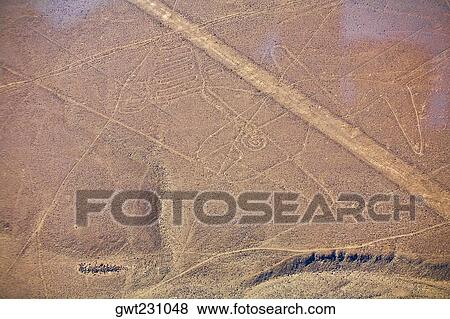 Aerial view of Nazca lines, Nazca, Peru View Large Photo Image Stock Photo - Aerial view of Nazca lines, Nazca, Peru. Fotosearch