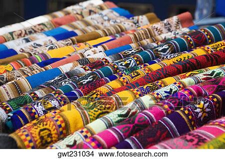 Close-up of clothes displayed at a market stall, Sicuani, Cusco Region, Peru View Large Photo Image Picture - Close-up of clothes displayed at a market stall, Sicuani, Cusco Region, Peru. Fotosearch