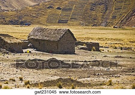 Hut on a landscape, Puno-Cusco Road, Santa Rosa, Peru View Large Photo Image Stock Photography - Hut on a landscape, Puno-Cusco Road, Santa Rosa, Peru. Fotosearch