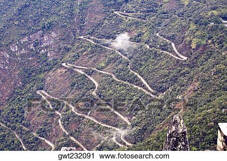 High angle view of a road on mountains, Machu Picchu, Cusco Region, Peru View Large Photo Image Stock Image - High angle view of a road on mountains, Machu Picchu, Cusco Region, Peru. Fotosearch