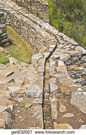 High angle view of an old canal, Choquequirao, Inca, Cusco Region, Peru View Large Photo Image Stock Photo - High angle view of an old canal, Choquequirao, Inca, Cusco Region, Peru. Fotosearch