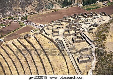 High angle view of ruins of buildings, Q'allaqasa, Pisaq, Peru View Large Photo Image Stock Photo - High angle view of ruins of buildings, Q'allaqasa, Pisaq, Peru. Fotosearch