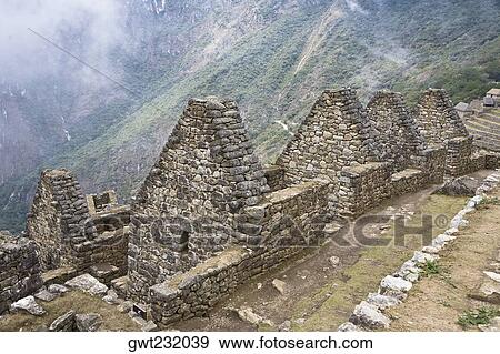 High angle view of ruins on mountains, Machu Picchu, Cusco Region, Peru View Large Photo Image Stock Photo - High angle view of ruins on mountains, Machu Picchu, Cusco Region, Peru. Fotosearch