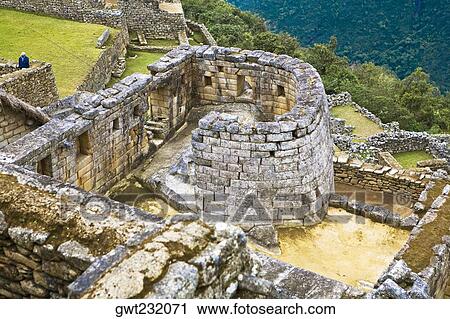 High angle view of the ruins of a temple, Temple of The Sun, Machu Picchu, Urubamba Valley, Cuzco, Peru View Large Photo Image Stock Image - High angle view of the ruins of a temple, Temple of The Sun, Machu Picchu, Urubamba Valley, Cuzco, Peru. Fotosearch