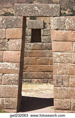 Stone wall of a temple, Temple of the Moon, Pisaq, Cuzco, Peru View Large Photo Image Stock Image - Stone wall of a temple, Temple of the Moon, Pisaq, Cuzco, Peru. Fotosearch