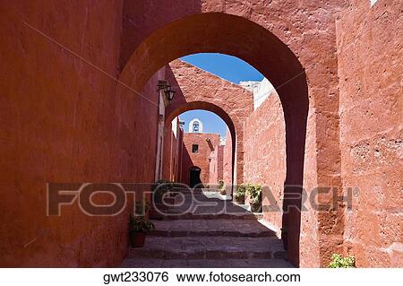 Archway of a building, Santa Catalina Convent, Arequipa, Peru View Large Photo Image Stock Photograph - Archway of a building, Santa Catalina Convent, Arequipa, Peru. Fotosearch