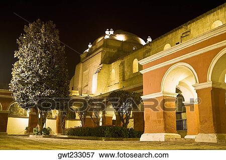Building lit up at night, Santa Catalina Convent, Arequipa, Peru View Large Photo Image Stock Photo - Building lit up at night, Santa Catalina Convent, Arequipa, Peru. Fotosearch