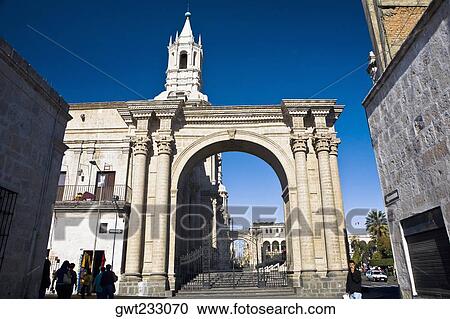 Entrance gate of a plaza, Plaza-de-Armas, Arequipa, Peru View Large Photo Image Stock Image - Entrance gate of a plaza, Plaza-de-Armas, Arequipa, Peru. Fotosearch