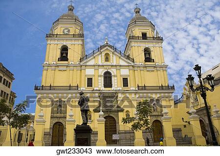 Facade of a church, Church Of San Pedro, Lima, Peru View Large Photo Image Stock Image - Facade of a church, Church Of San Pedro, Lima, Peru. Fotosearch