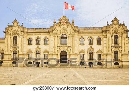 Facade of a government building, Government Palace, Lima, Peru View Large Photo Image Stock Photo - Facade of a government building, Government Palace, Lima, Peru. Fotosearch