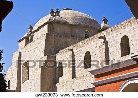 Stock Image - Low angle view of a building, Santa Catalina Convent, Arequipa, Peru. Fotosearch