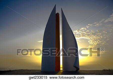 Stock Photography - Low angle view of a monument at dusk, General Jose De San Martin, Chaco, Peru. Fotosearch
