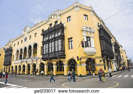 Low angle view of a palace, Municipal palace, Lima, Peru View Large Photo Image Stock Photo - Low angle view of a palace, Municipal palace, Lima, Peru. Fotosearch