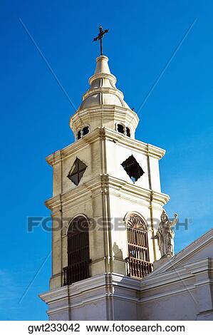Low angle view of the tower of a church, Ica, Ica Region, Peru View Large Photo Image Stock Image - Low angle view of the tower of a church, Ica, Ica Region, Peru. Fotosearch