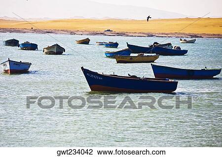 Boats anchored in the sea, Paracas National Reserve, Paracas, Ica Region, Peru View Large Photo Image Stock Image - Boats anchored in the sea, Paracas National Reserve, Paracas, Ica Region, Peru. Fotosearch