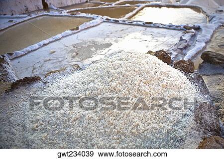 Close-up of salt ponds, Salinas De Maras, Cuzco, Peru View Large Photo Image Stock Photo - Close-up of salt ponds, Salinas De Maras, Cuzco, Peru. Fotosearch