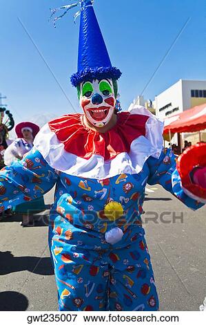 Stock Photo - Close-up of a clown, Arequipa, Peru. Fotosearch