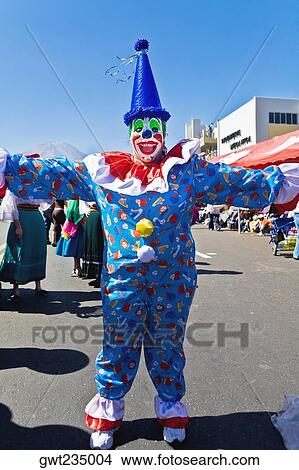 Clown dancing in the street, Arequipa, Peru View Large Photo Image Picture - Clown dancing in the street, Arequipa, Peru. Fotosearch