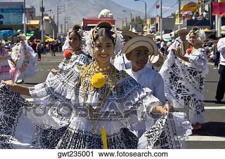 Group of people dancing in a parade, Arequipa, Peru View Large Photo Image Stock Image - Group of people dancing in a parade, Arequipa, Peru. Fotosearch