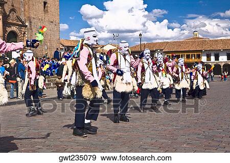 Group of people wearing traditional costume in a festival, Peru View Large Photo Image Stock Photo - Group of people wearing traditional costume in a festival, Peru. Fotosearch