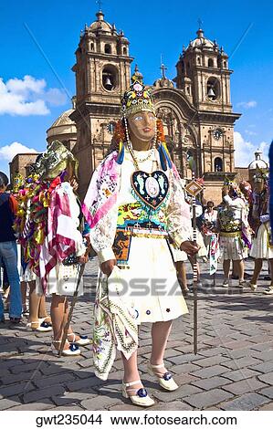 Group of women wearing traditional costumes and standing in front of a church, Peru View Large Photo Image Picture - Group of women wearing traditional costumes and standing in front of a church, Peru. Fotosearch