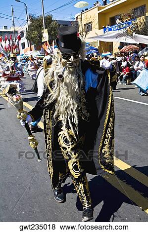 Stock Photo - Man wearing a traditional costume, Arequipa, Peru. Fotosearch