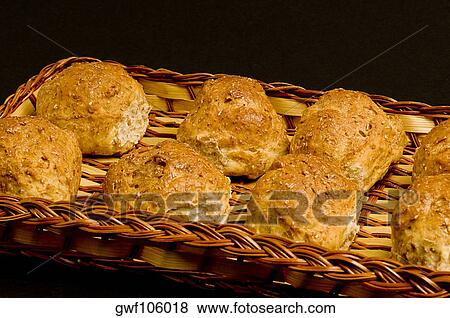 Close-up of cookies in a wicker basket View Large Photo Image Stock Photo - Close-up of cookies in a wicker basket. Fotosearch