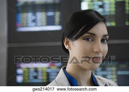 Stock Photo - Portrait of a businesswoman smiling. Fotosearch