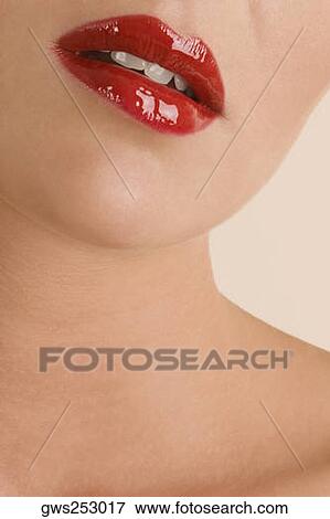 Close-up of a young woman's lips View Large Photo Image Stock Photo - Close-up of a young woman's lips. Fotosearch
