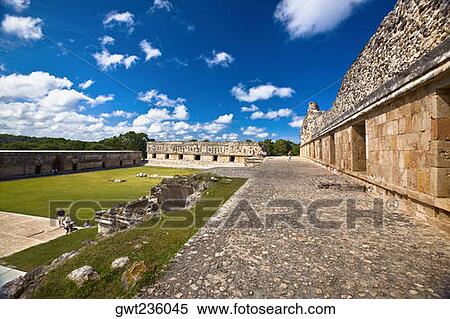Courtyard of an old ruin building, Cuadrangulo De los Pajaros, Uxmal, Yucatan, Mexico View Large Photo Image Stock Photography - Courtyard of an old ruin building, Cuadrangulo De los Pajaros, Uxmal, Yucatan, Mexico. Fotosearch