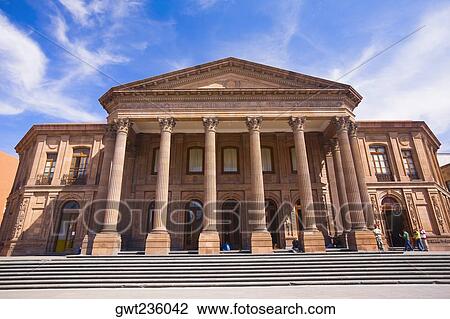 Low angle view of a theater, Teatro De La Paz, Plaza Del Carmen, San Luis Potosi, Mexico View Large Photo Image Stock Image - Low angle view of a theater, Teatro De La Paz, Plaza Del Carmen, San Luis Potosi, Mexico. Fotosearch