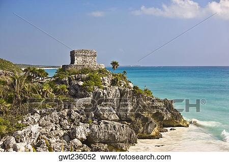 Ruins of a temple at the seaside, Temple of the Wind God, Zona Arqueologica De Tulum, Cancun, Quintana Roo, Mexico View Large Photo Image Stock Image - Ruins of a temple at the seaside, Temple of the Wind God, Zona Arqueologica De Tulum, Cancun, Quintana Roo, Mexico. Fotosearch
