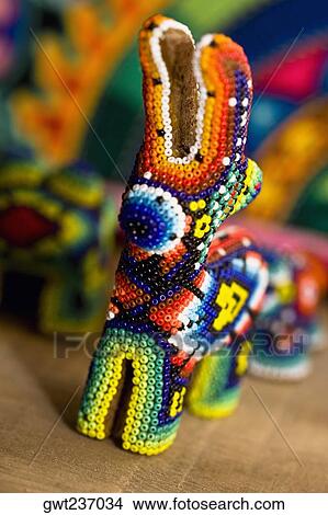 Picture - Close-up of a deer figurine, Real De Catorce, San Luis Potosi, Mexico. Fotosearch
