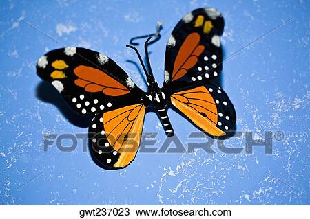 Stock Image - Close-up of an artificial butterfly, Izamal, Yucatan, Mexico. Fotosearch