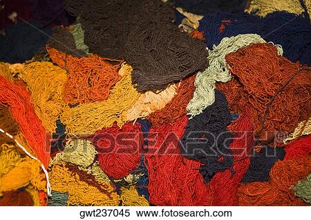 Stock Photography - High angle view of wools, Teotitlan Del Valle, Oaxaca State, Mexico. Fotosearch