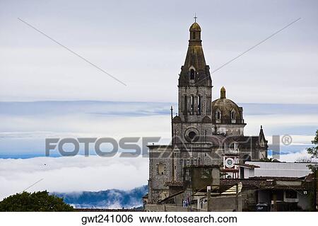 Stock Photograph - Cathedral in a town, Cuetzalan, Puebla State, Mexico. Fotosearch