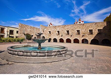 Fountain in front of a building, Plaza De Aranzazu, San Luis Potosi, Mexico View Large Photo Image Picture - Fountain in front of a building, Plaza De Aranzazu, San Luis Potosi, Mexico. Fotosearch